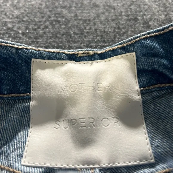 MOTHER The Tux Sidestepper Sneak Fray Double Stacked Jeans Size 28 Made In USA - Picture 3 of 10
